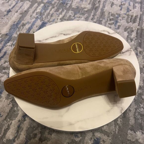 Lauren Ralph Lauren Whitney Brown Suede Leather Pump SZ US 11B NWOT Comfort Glam - Picture 6 of 12